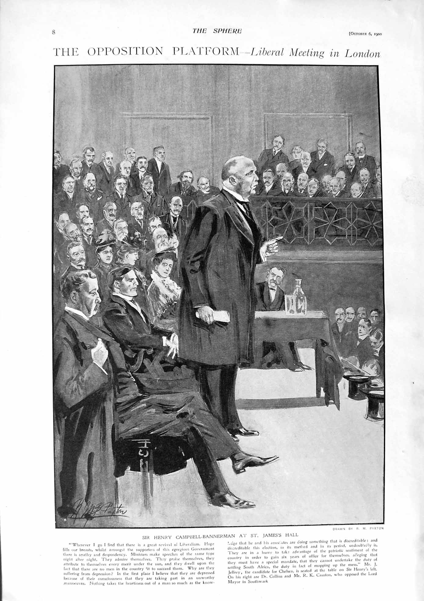 Original Old Antique Print 1900 Henry Campbell-Bannerman Archbishop Canterbury