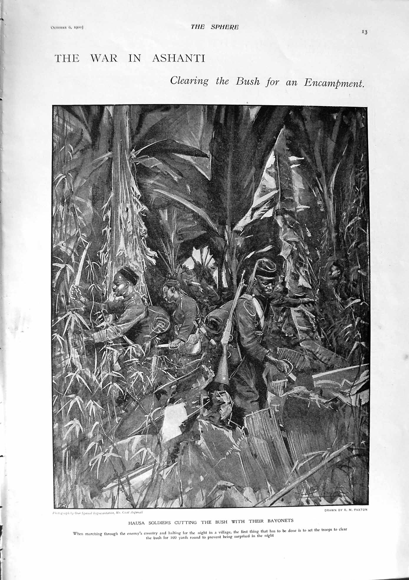 Original Old Antique Print 1900 War Ashanti Hausa Siers China Bund Shanghai