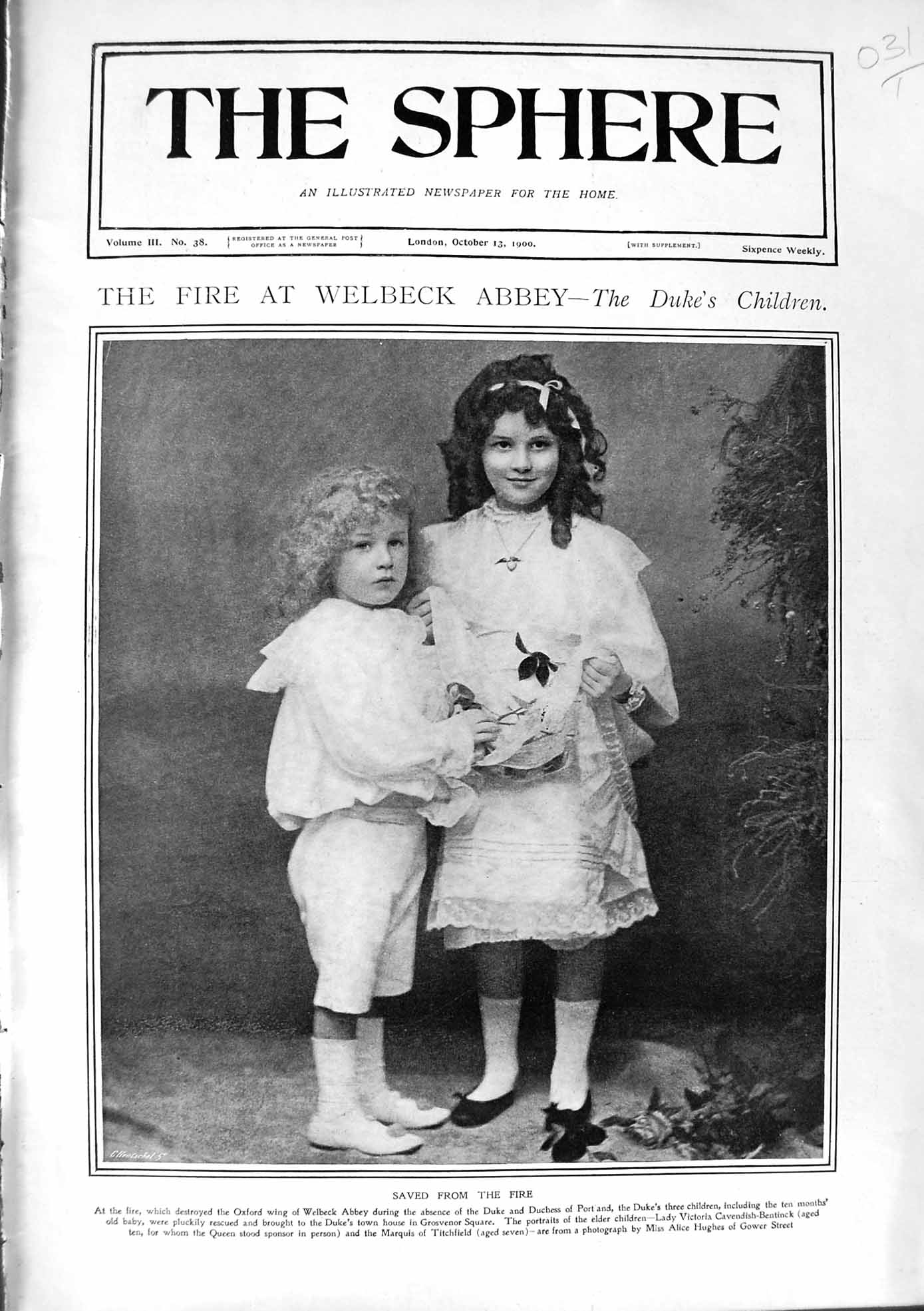 Original Old Antique Print 1900 Victoria-Cavendish-Bentinck Marquis Titchfield
