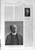 Original Old Antique Print 1900 Charles Tuper Laurier Canada Chesham War Africa