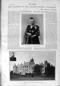 Original Old Antique Print 1900 Empress Frederick Friedrichshtheatre Matthison