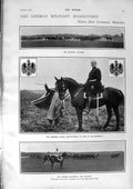 Original Old Antique Print 1900 German Emperor Cavalry War Prince George Sirdar