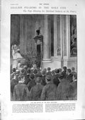 Old Antique Print 1900 English Pilgrims Pope Gestatoria Paget Viljoen War 20th