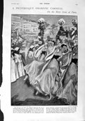 Old Antique Print 1900 Carnival River Seine Paris Calcutta Floods Amherst 20th