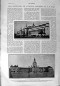 Original Old Antique Print 1900 Paris Exhibition Bavarian Museum Munich Theatre