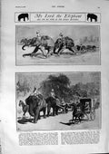 Original Old Antique Print 1900 Indian Artillery Elephants War Mckinley Bryan