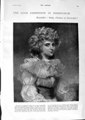 Old Antique Print 1900 Lady Betty Foster Devonshire Thomas Wright Olney 20th
