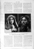 Original Old Antique Print 1900 Maud Jeffries Tree Herod Theatre Ladies Fashion
