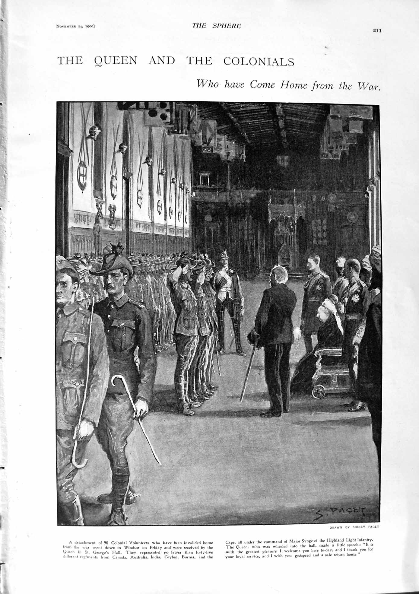 Original Old Antique Print 1900 Queen Victoria War Siers Windsor Kruger Czar