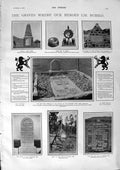 Original Old Antique Print 1900 War Graves Talana Roberts Whitman Boer Helena