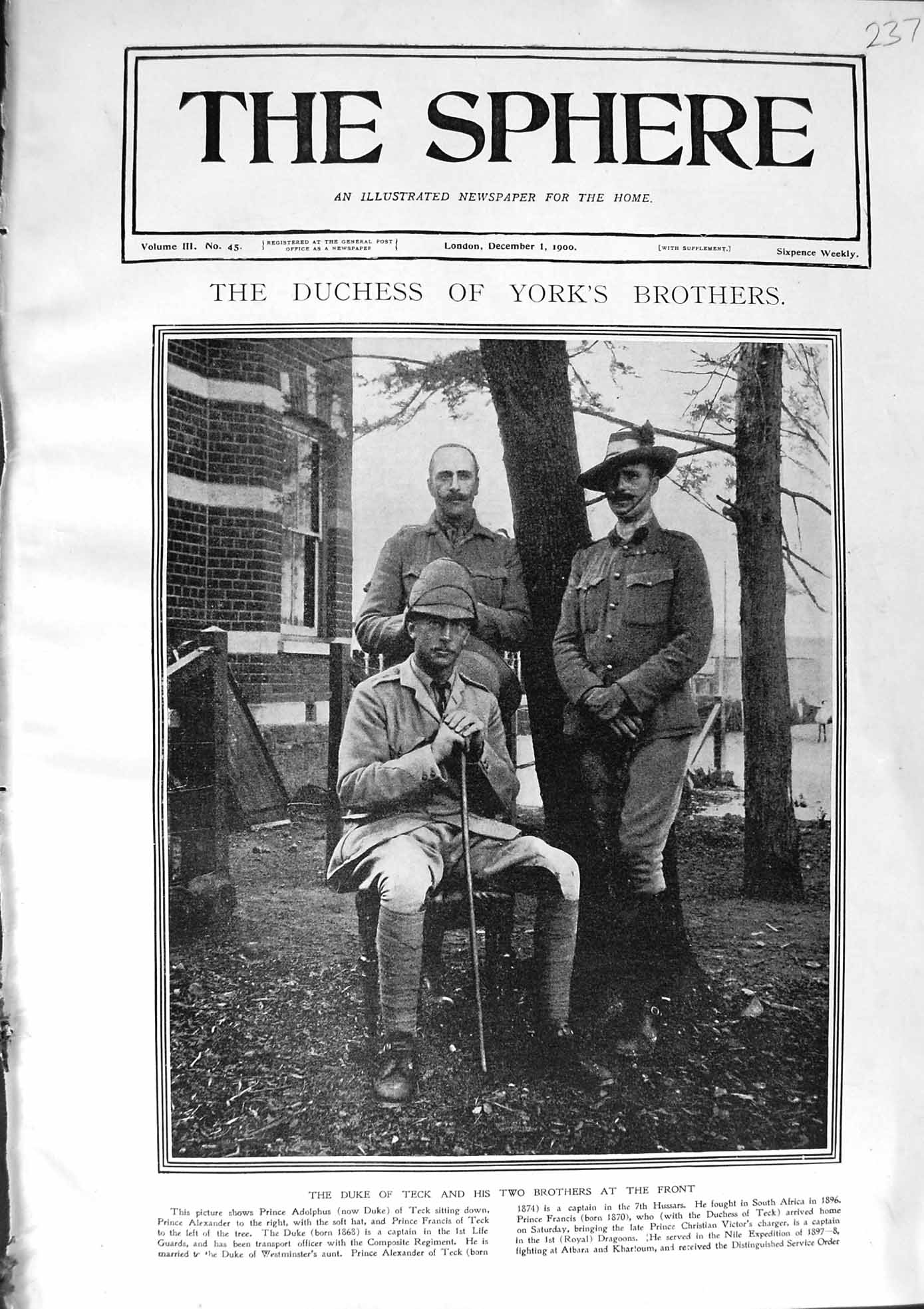 Old Antique Print 1900 Photo Duke Teck Prince Adolphus Alexander Francis 20th