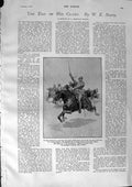 Original Old Antique Print 1900 War Siers Subaltern Charge Horses Victorian