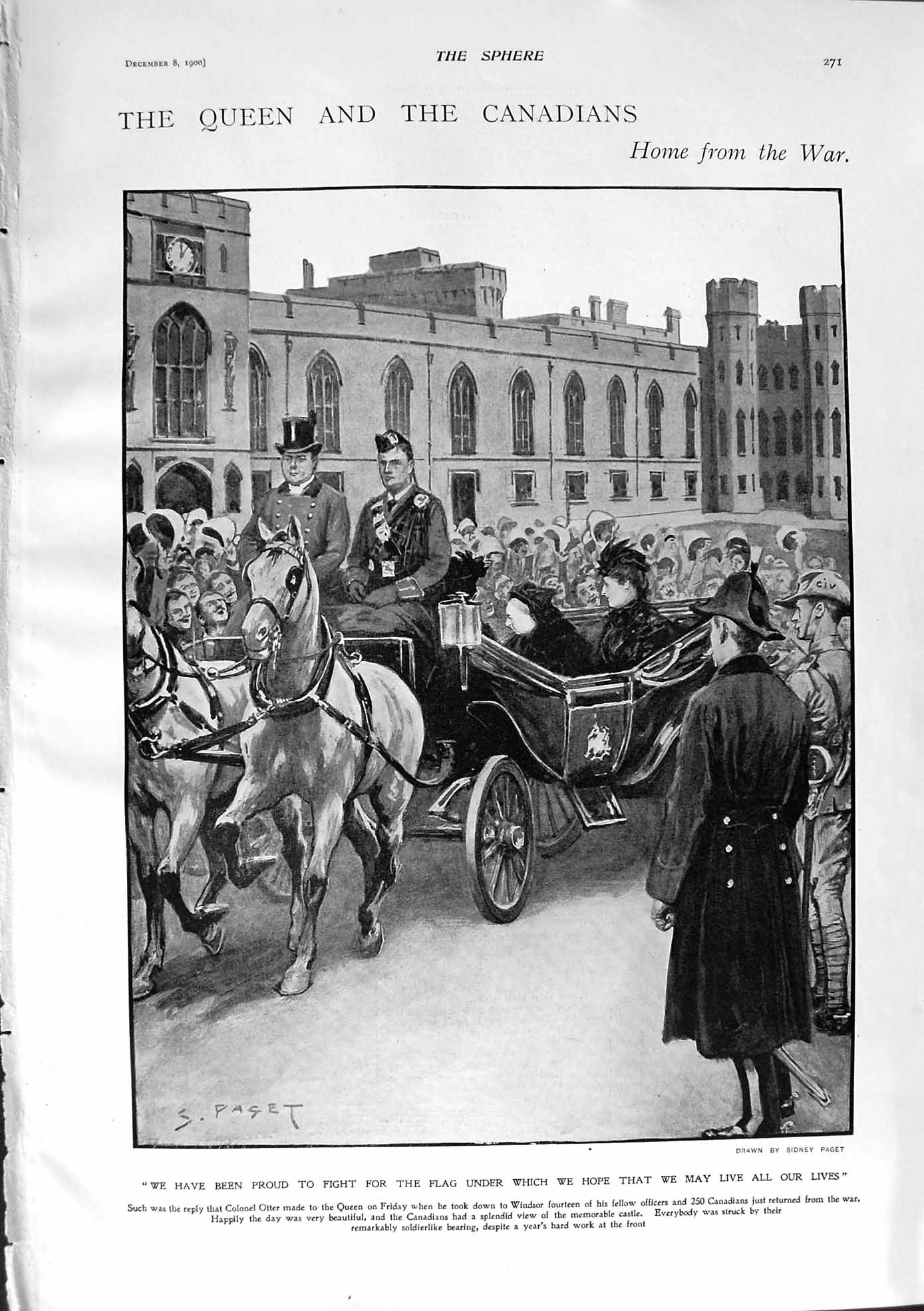 Old Antique Print 1900 Queen Victoria Otter Windsor Earl Lathom Bretton 20th