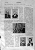 Original Old Antique Print 1900 Italy Saracco Crispi Humbert Ferri Earl Perth