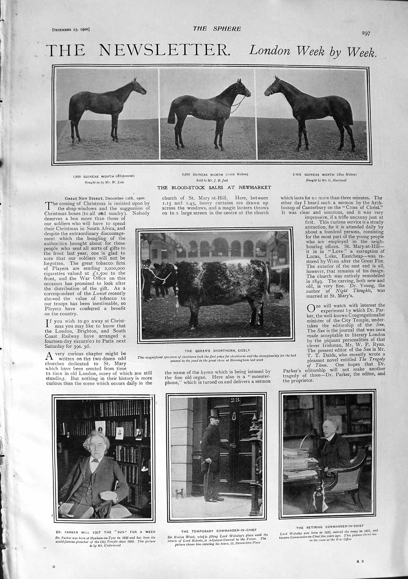 Original Old Antique Print 1900 Horses Newmarket Bull Cicely Parker Wauchope