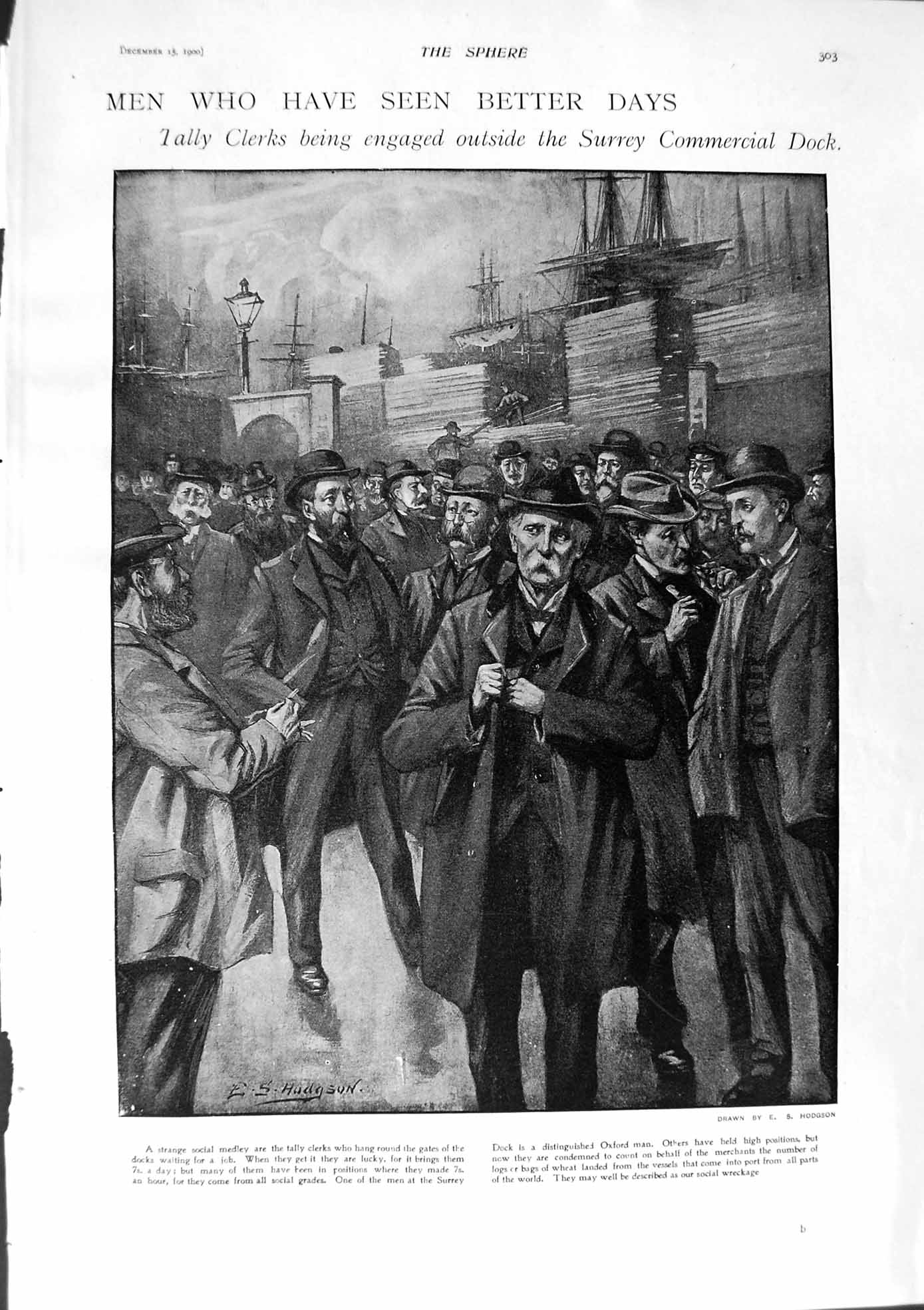 Original Old Antique Print 1900 Tally Clerks Surrey Dock War Africa Maritzburg