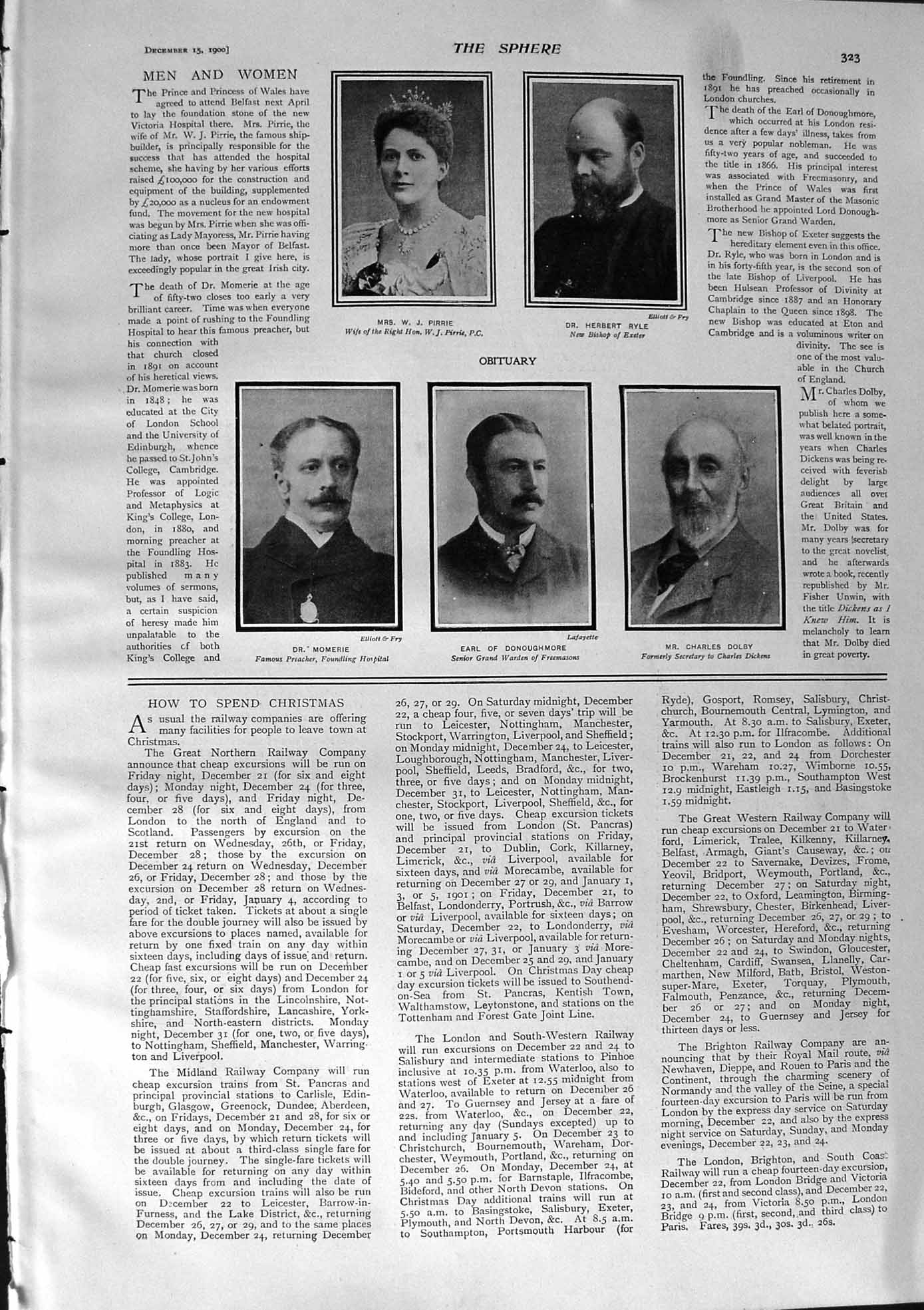 Old Antique Print 1900 Pirrie Ryle Dolby Monerie Dolby Furniture Wardrobe 20th