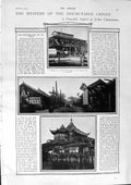 Original Old Antique Print 1900 China Tea House Shanghai War Williamstown Army