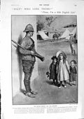 Original Old Antique Print 1900 British Sier Sentry Children Koomati Anhalt