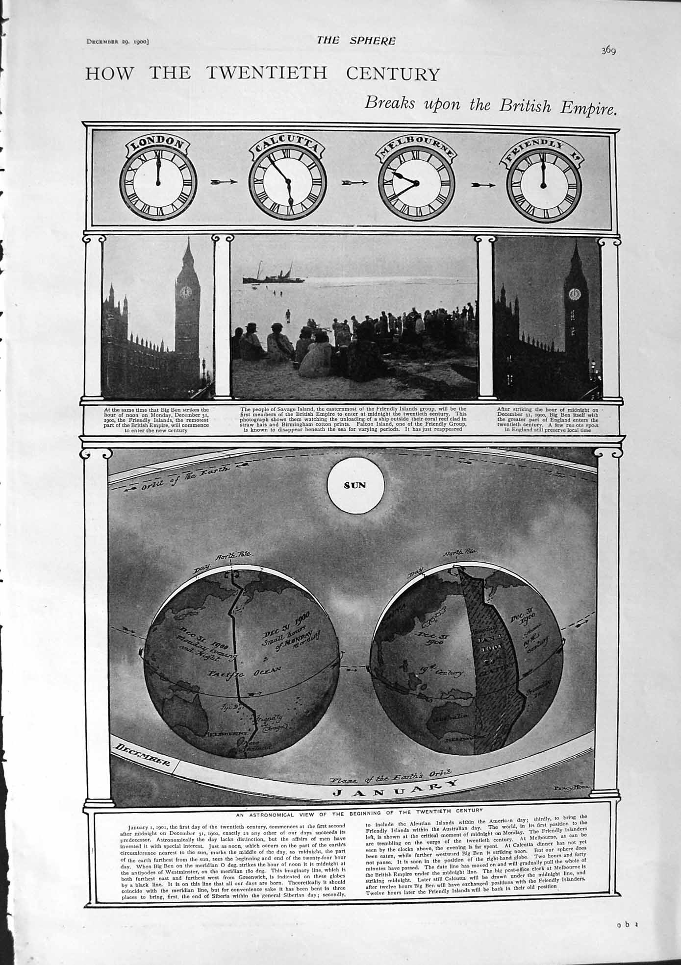 Old Antique Print 1900 Big Ben Clock Astronomy Earth Carnegie De Wet War 20th