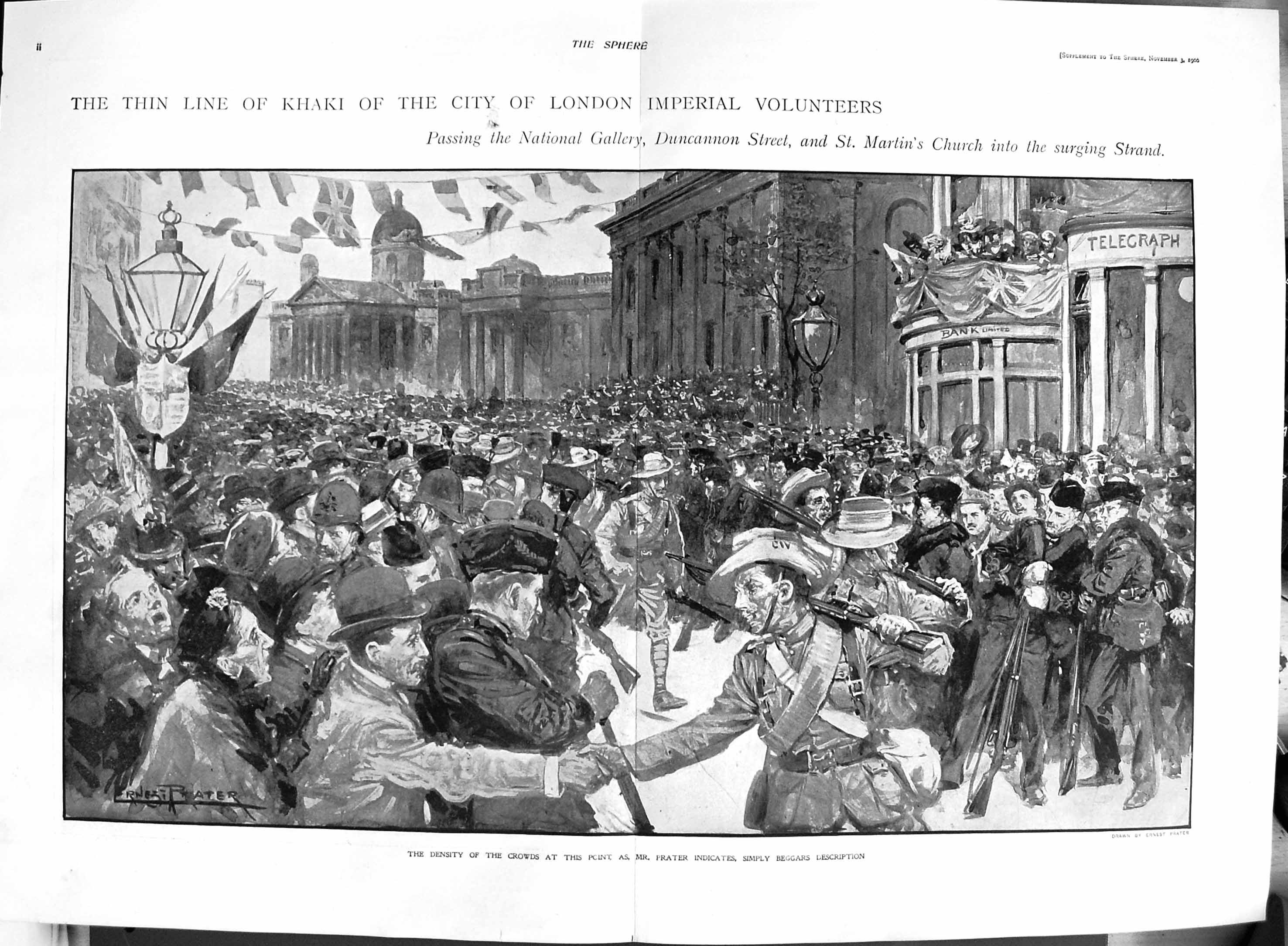 Original Old Antique Print 1900 C.I.V. London Imperial Volunteers War Africa