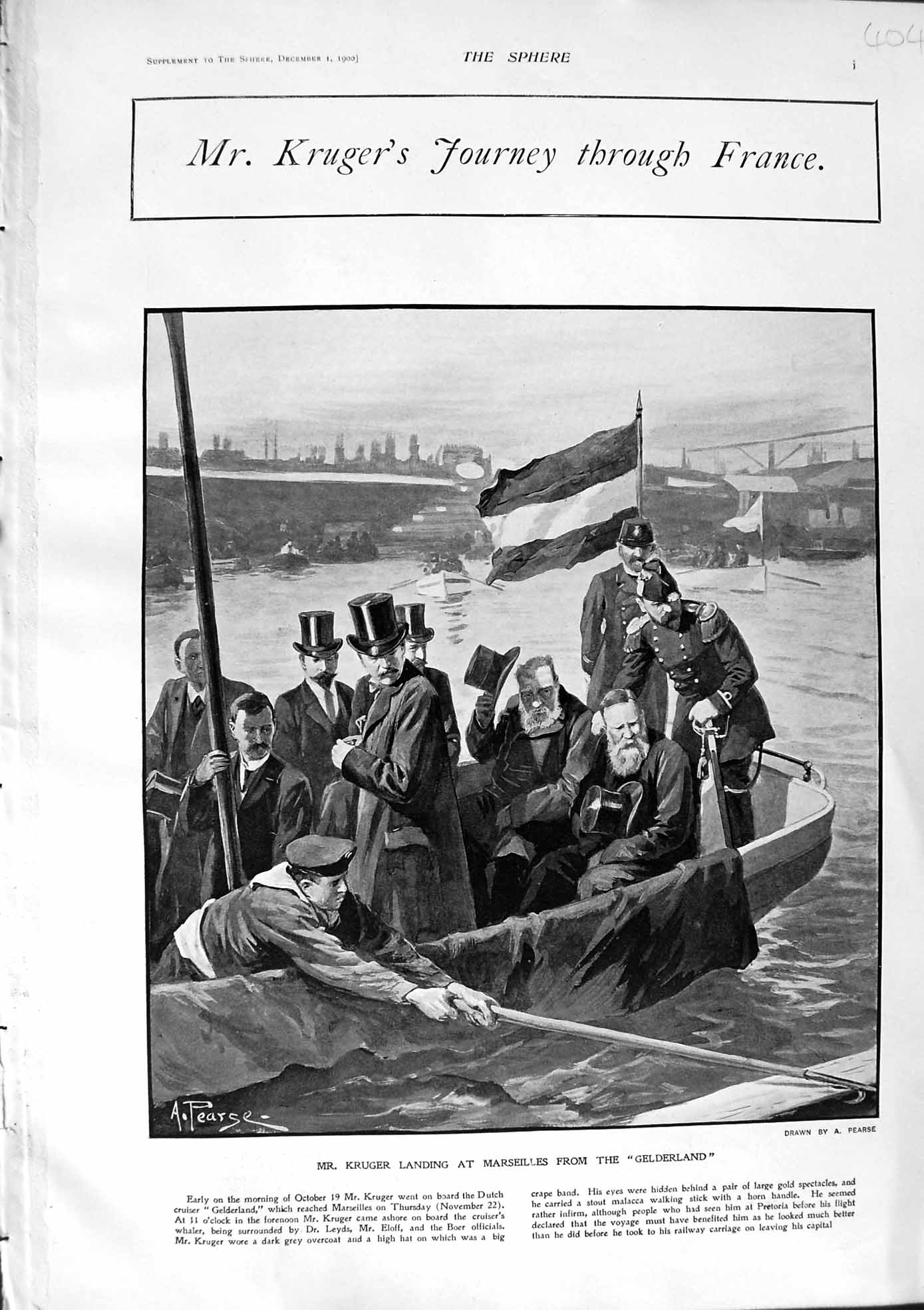Old Antique Print 1900 Kruger France Marseilles Gelderland Hotel Scribe 20th