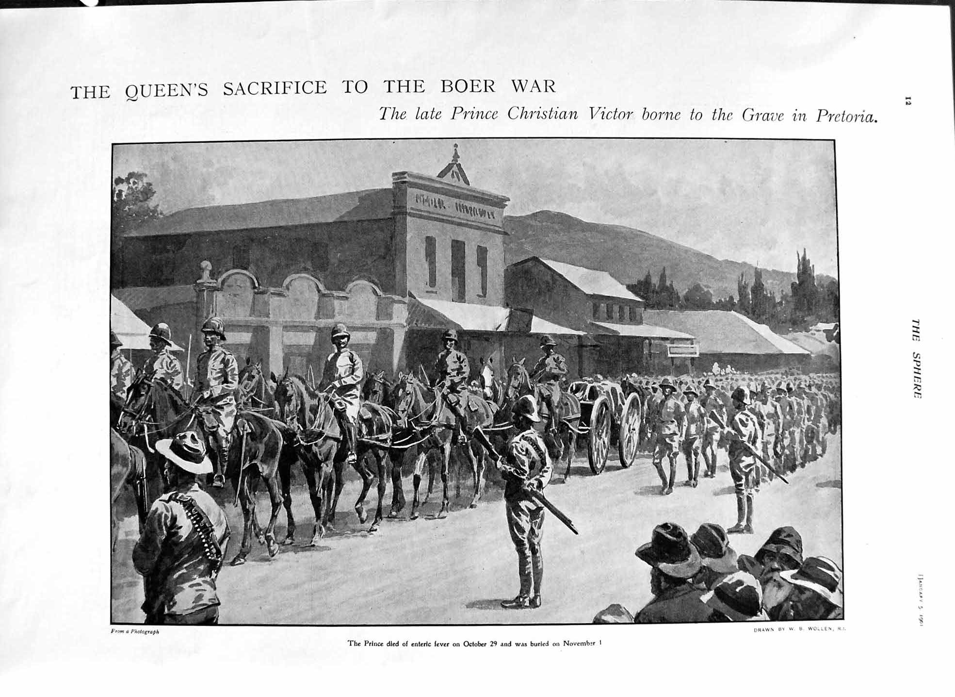 Old Antique Print 1901 Prince Victor Boer War Pretoria Africa Luce Radnor 20th
