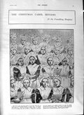 Original Old Antique Print 1901 Foundling Hospital Carol Singers Statue Pompeii