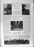Original Old Antique Print 1901 Alexandra Palace Lake Hopfner Forster Waldersee