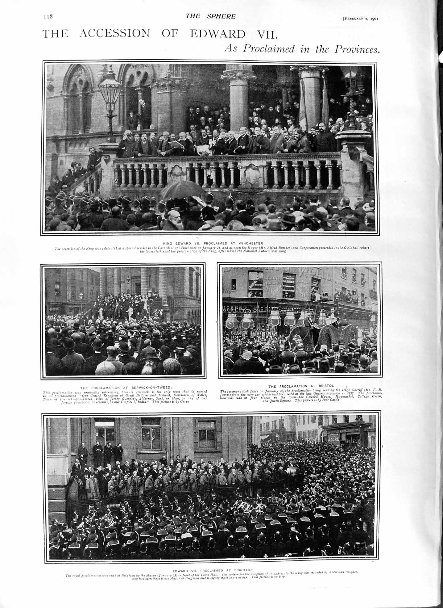 Original Old Antique Print 1901 Proclamation King Edward Statue Alfred Hamo