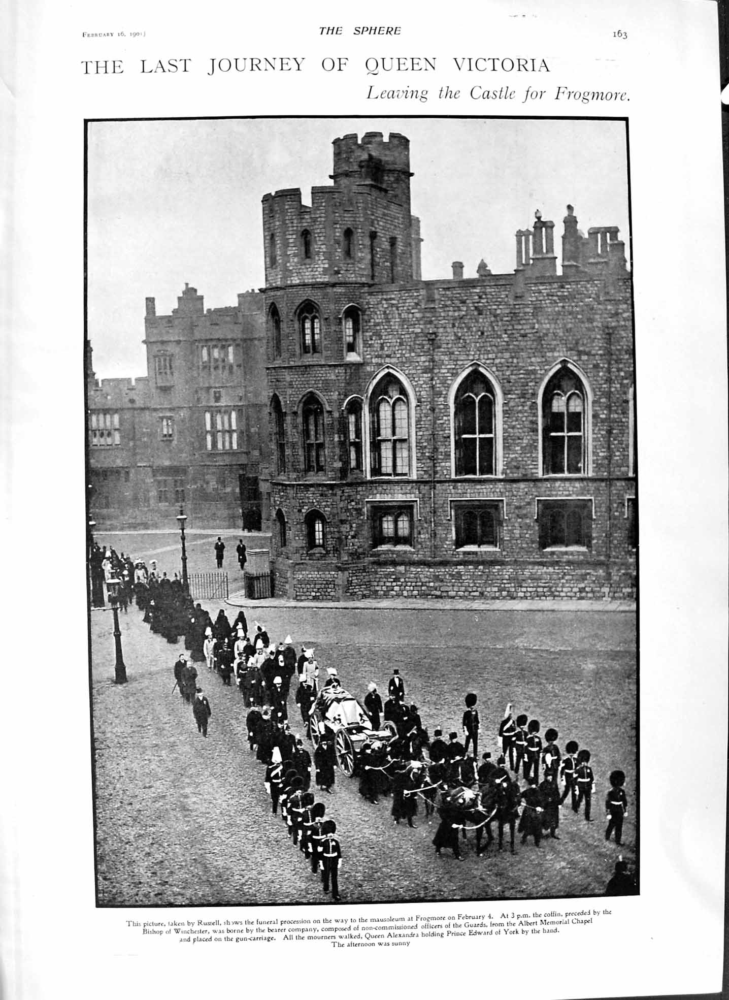 Old Antique Print 1901 Queen Victoria Funeral Castle Faber Myers Lambert 20th