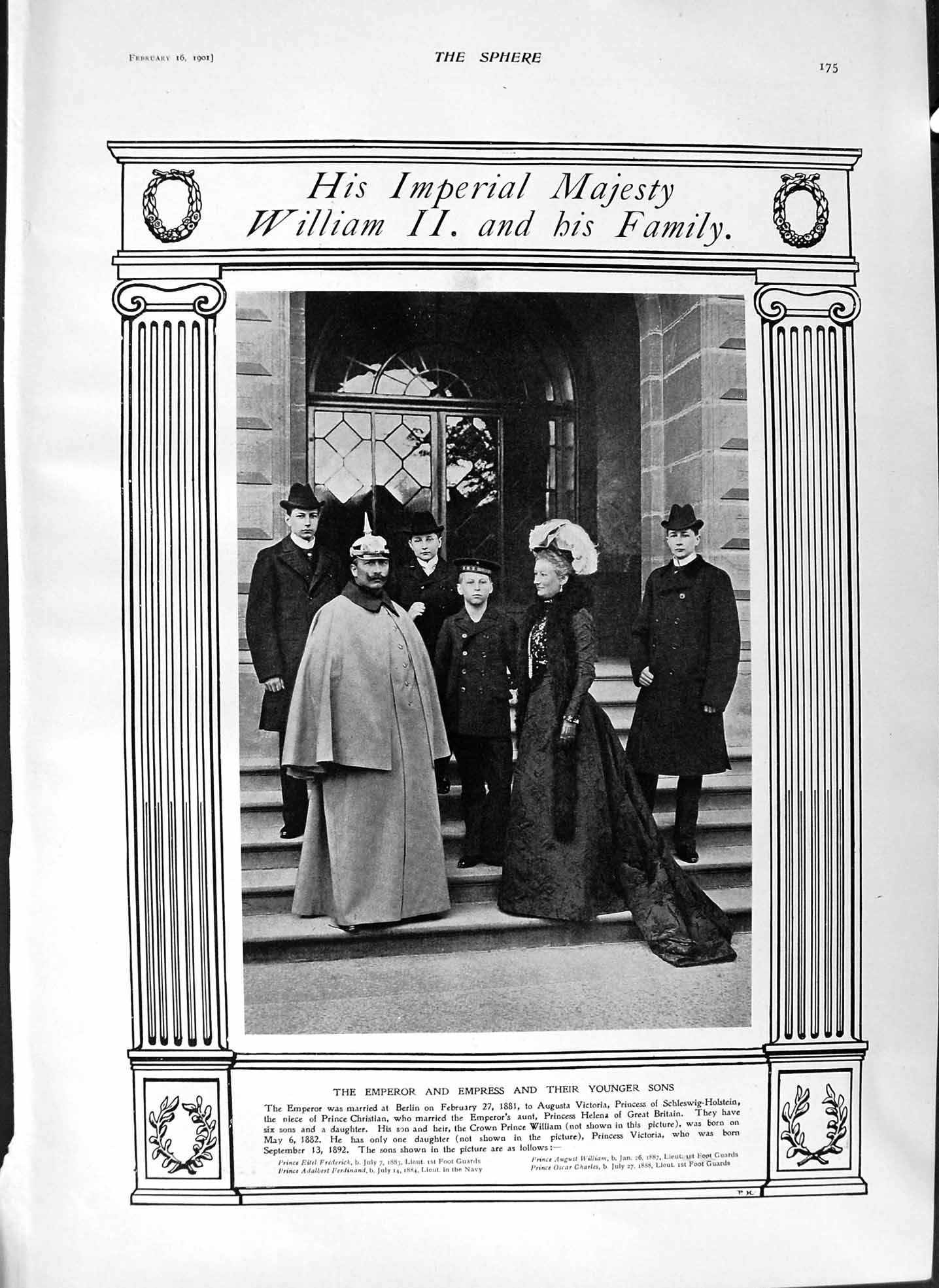 Old Antique Print 1901 Emperor William Victoria Germany Ober-Lagermeister 20th