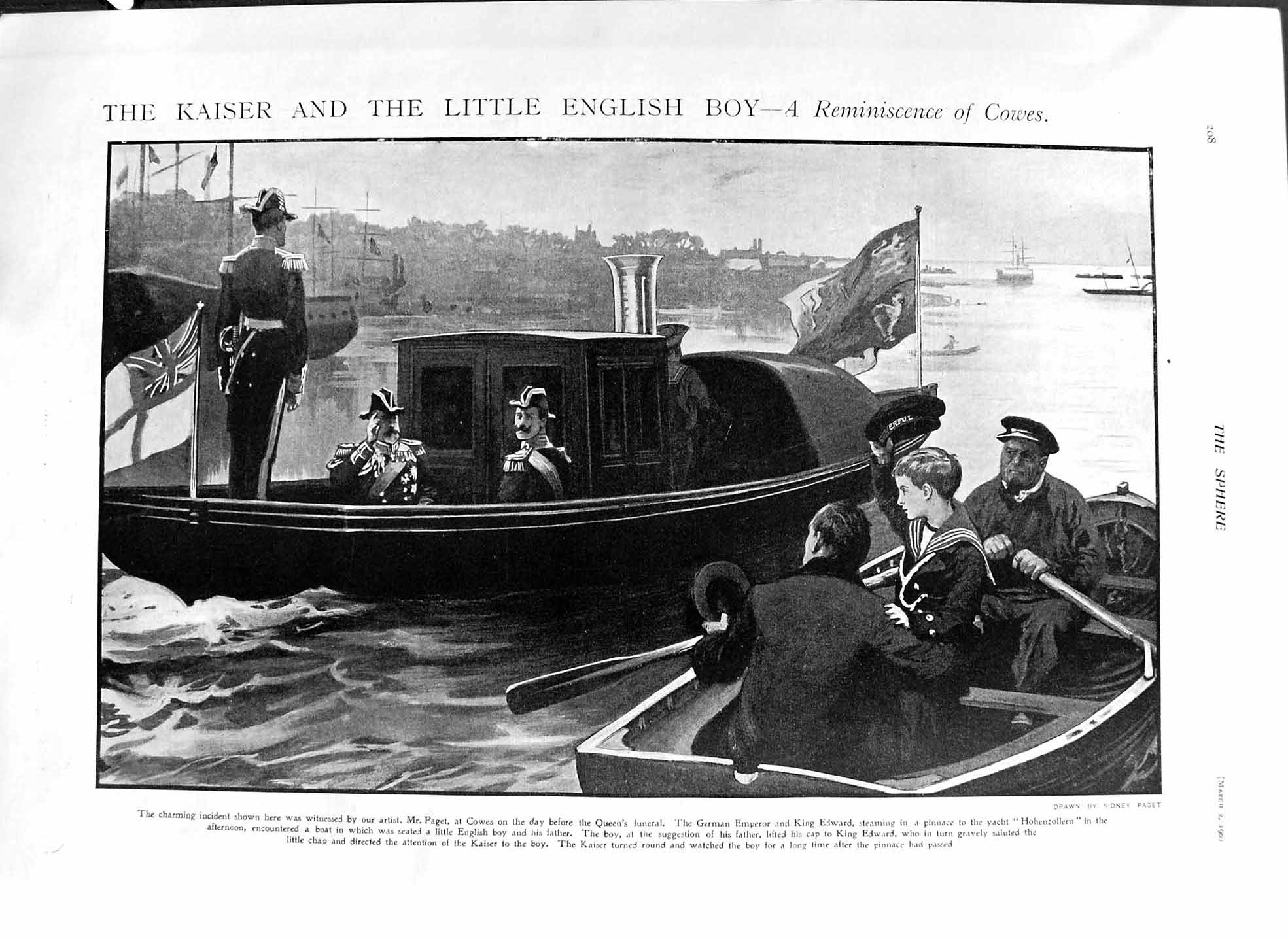 Old Antique Print 1901 Kaiser German Emperor Boats Railway Dog Tim Ship 20th