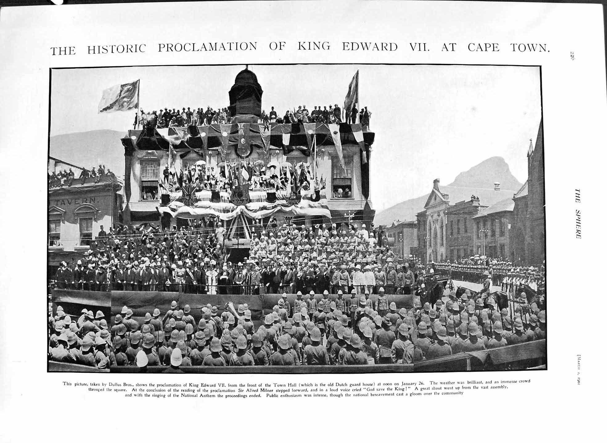 Original Old Antique Print 1901 King Edward Cape Town Africa Dead Lady Story