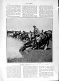 Original Old Antique Print 1901 Troop Horse Veldt Drinking River Boote Ebbsmith