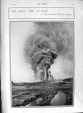 Original Old Antique Print 1901 Fire Baku Petroleum Oil Well Mckinley America