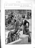 Original Old Antique Print 1901 Transport Cycle Motor Car Lucien Davies 20th