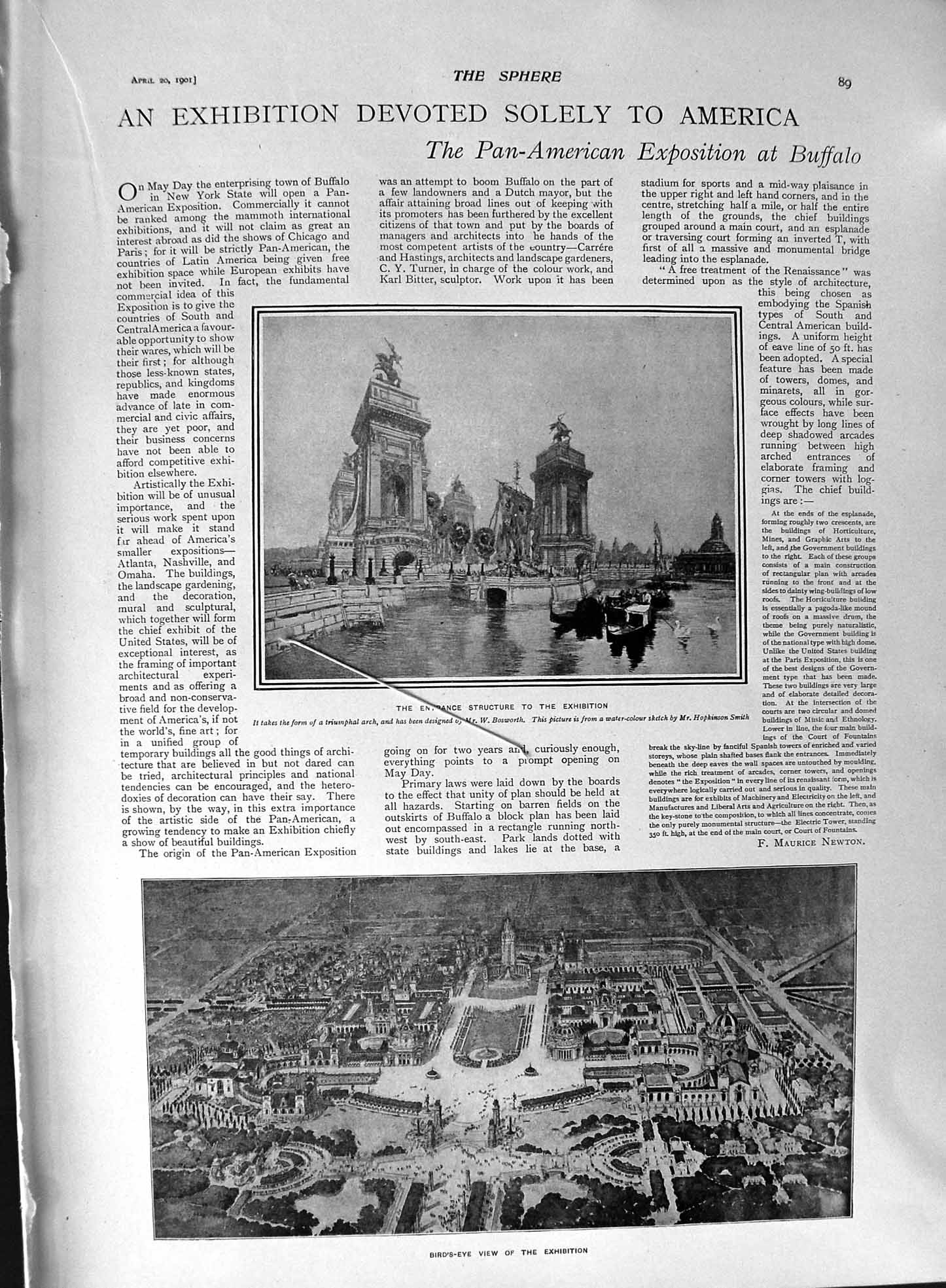 Old Antique Print 1901 Exhibition Buffalo Eva Moore Fashion Theatre Dress 20th