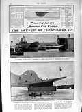 Old Antique Print 1901 Ship Launch Shamrock Dumbarton Greed Labour Watts 20th