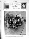 Original Old Antique Print 1901 Plague South Africa Hospital Camp Green Point