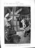 Original Old Antique Print 1901 Concert War Ship Ophir Orange River Bethulie