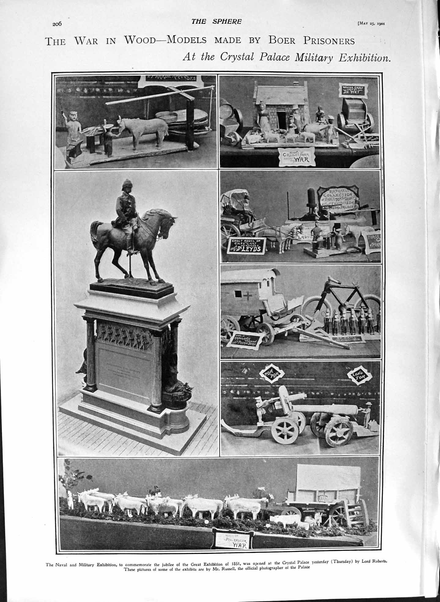 Original Old Antique Print 1901 War Models Boer Prisoners Portsmouth Ladysmith