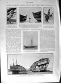 Old Antique Print 1901 War Ships President Duke Wellington Jamaica Pirate 20th