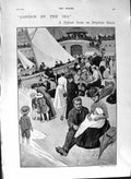 Original Old Antique Print 1901 Brighton Beach Derby Day Frith Tate Gallery Art