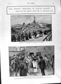 Original Old Antique Print 1901 Mining Disaster Wales Funeral Turin Duke Aosta