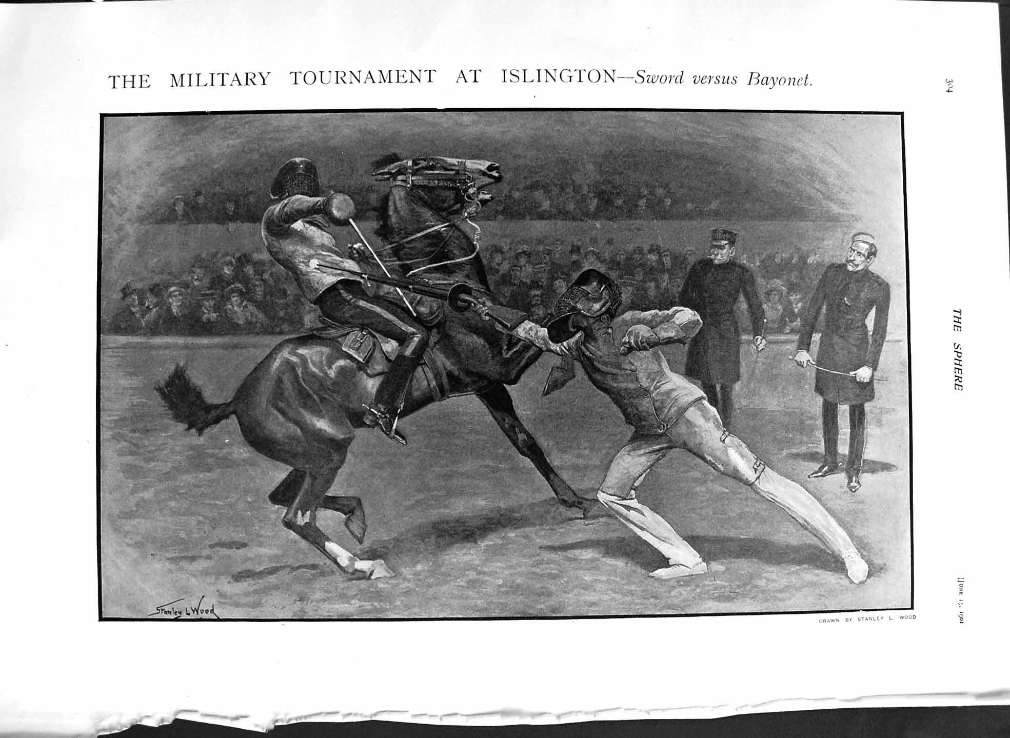 Original Old Antique Print 1901 Military Tournament Islington Theatre Melbourne