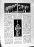 Old Antique Print 1901 Sculpture Princess Waldemar Charles Dickens House 20th