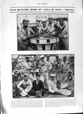 Original Old Antique Print 1901 Ship H.M.S. Thetis Monkeys Ellen Terry Theatre