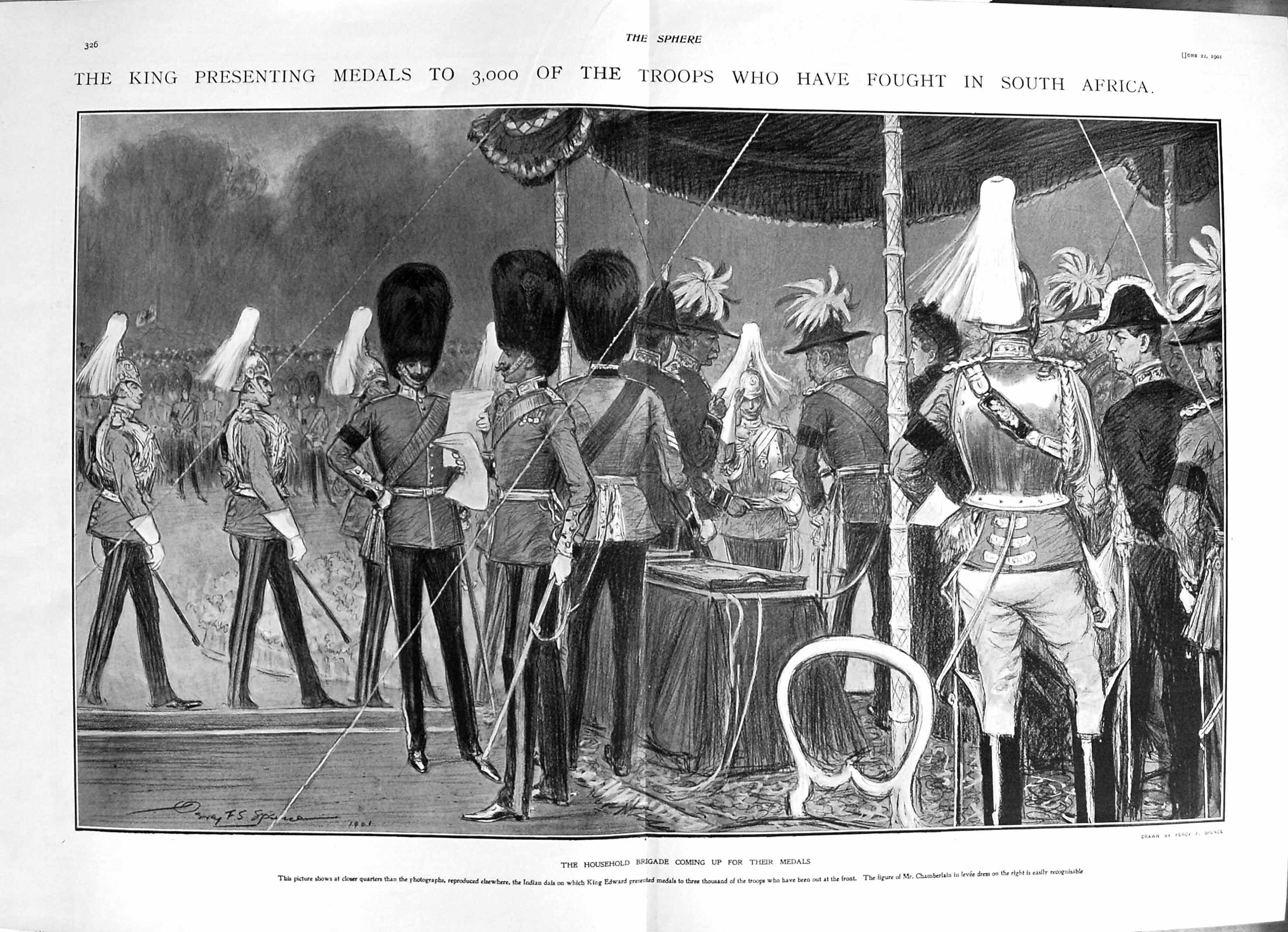 Original Old Antique Print 1901 Pigeons London King Medals Siers War Africa