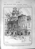 Old 1901 Bluecoat Boys Historic School Newgate Street Christ'S Hospit Victorian